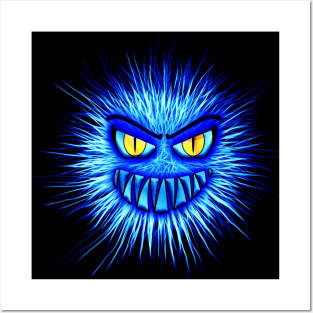 Blue monster design or blue virus in disguise Posters and Art